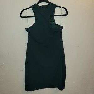 Lulus emerald green Halter Tulip mini dress